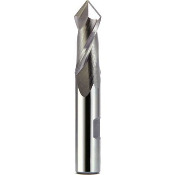 Melin Tool Co 1/2" Dia., 1/2" Shank, 1-1/4" LOC, 3-1/4" OAL, 2 Flute 82° Cobalt Drill Mill, TiCN A-1616-DP82-TiCN